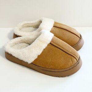 Slip On Slippers Brown Size 10 House Shoes Cozy